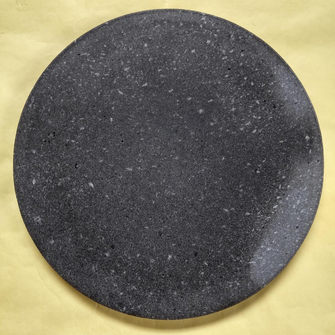 【中古】溶岩工房 プレミアム溶岩プレート 極 厚丸型凹溝あり 25×2cm