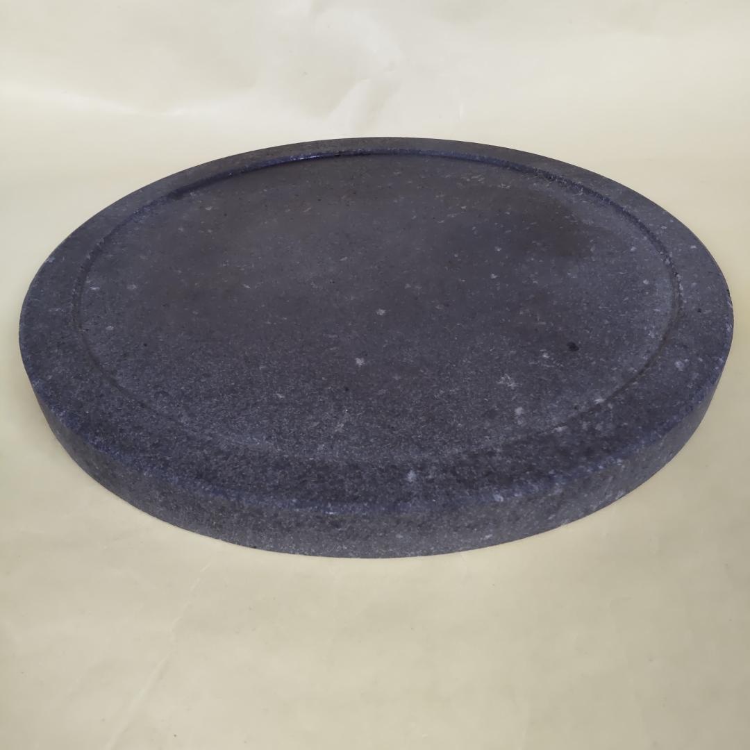 【中古】溶岩工房 プレミアム溶岩プレート 極 厚丸型凹溝あり 25×2cm