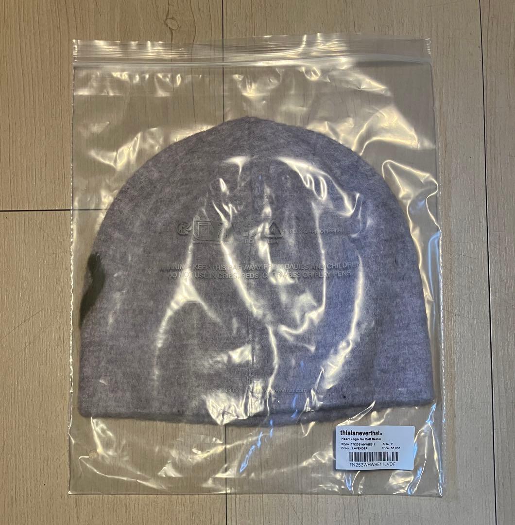 新品　ディスイズネバーザット Beanie ラベンダー