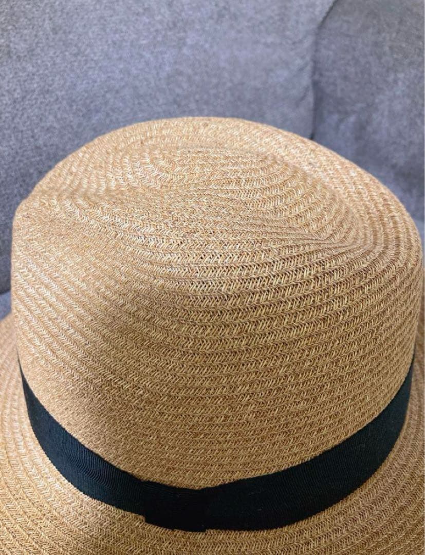 移動帽子屋AURA 麦わら帽子　ナチュラルベージュ　PoANCA 美品