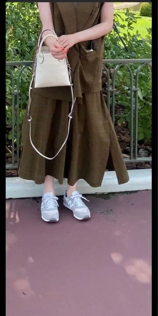 ブラウンチェック ダブルブレストベスト