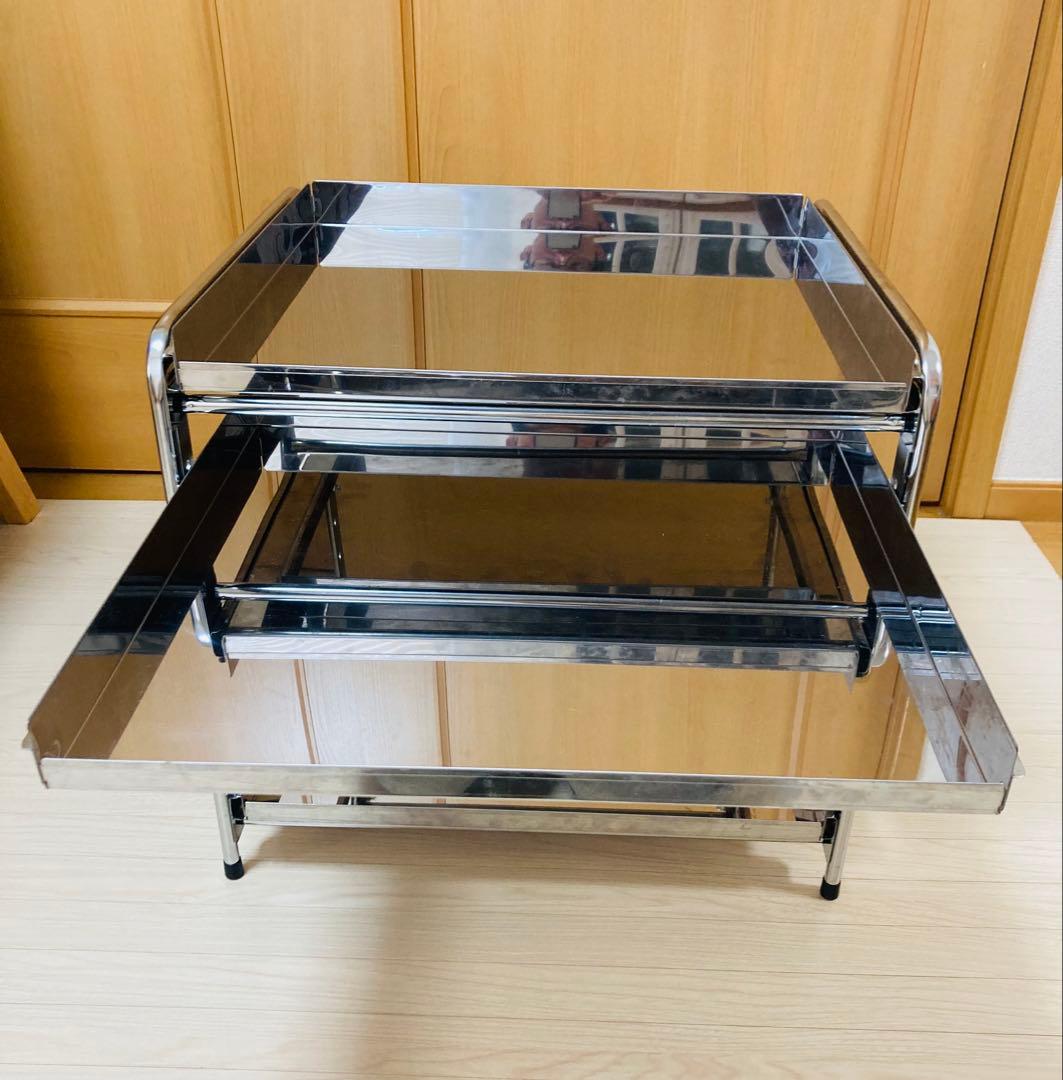 【美品】キッチン下 スライドラック 3段 高さ調整可