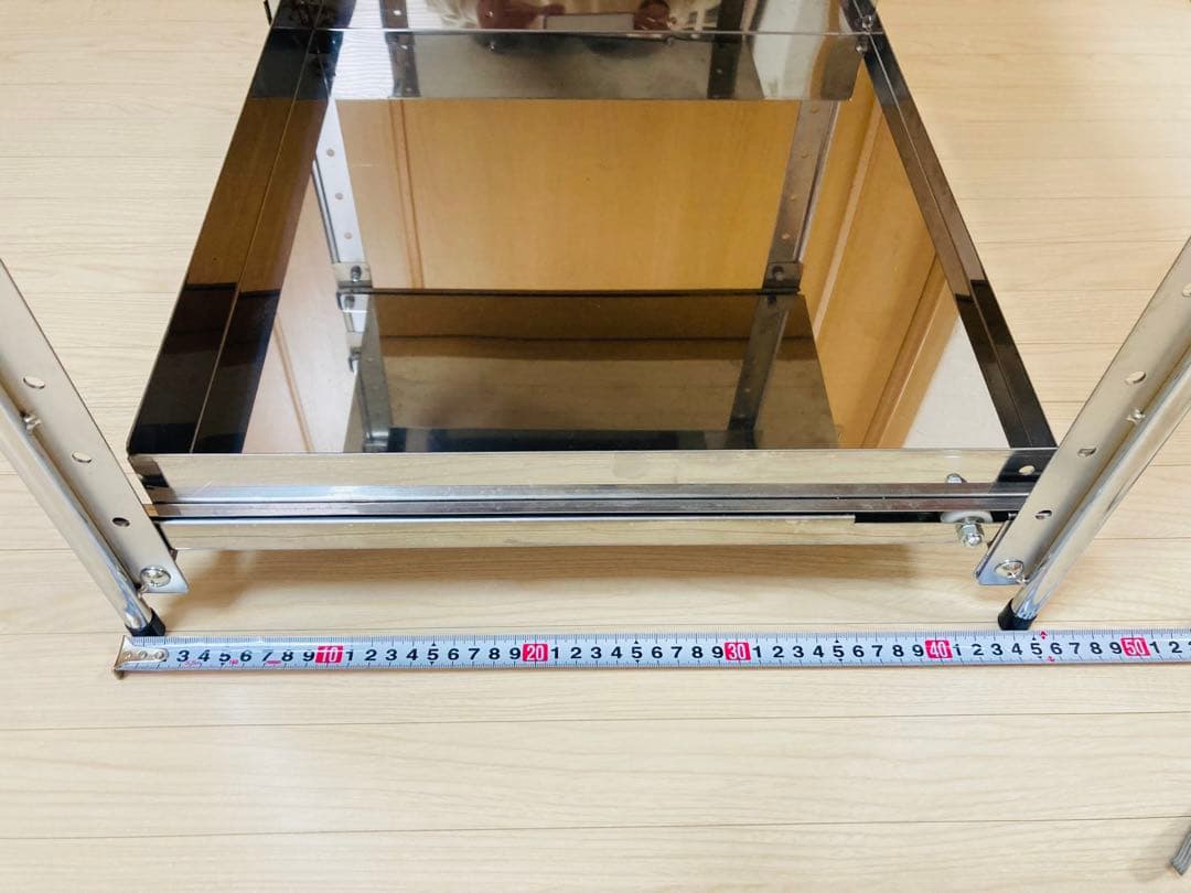 【美品】キッチン下 スライドラック 3段 高さ調整可