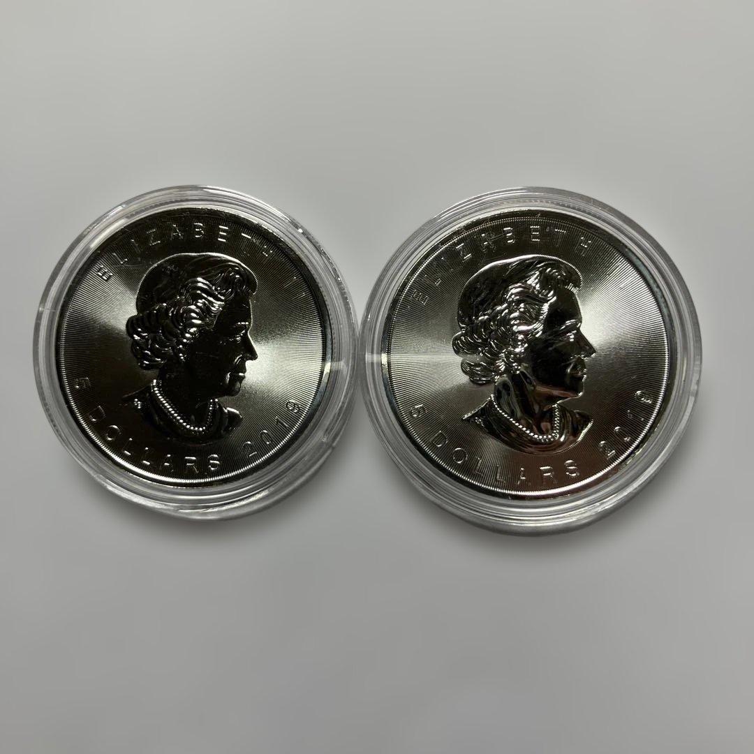 2019年メイプルリーフ銀貨2枚