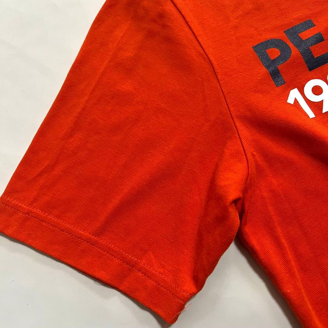 美品 パーリーゲイツ 半袖 モックネックシャツ 5 オレンジ ロゴ PG メンズ