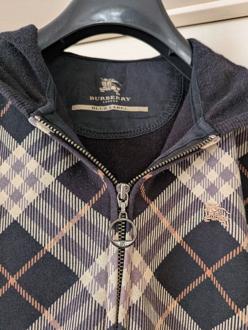 BURBERRY BLUE LABEL チェック柄パーカースエット