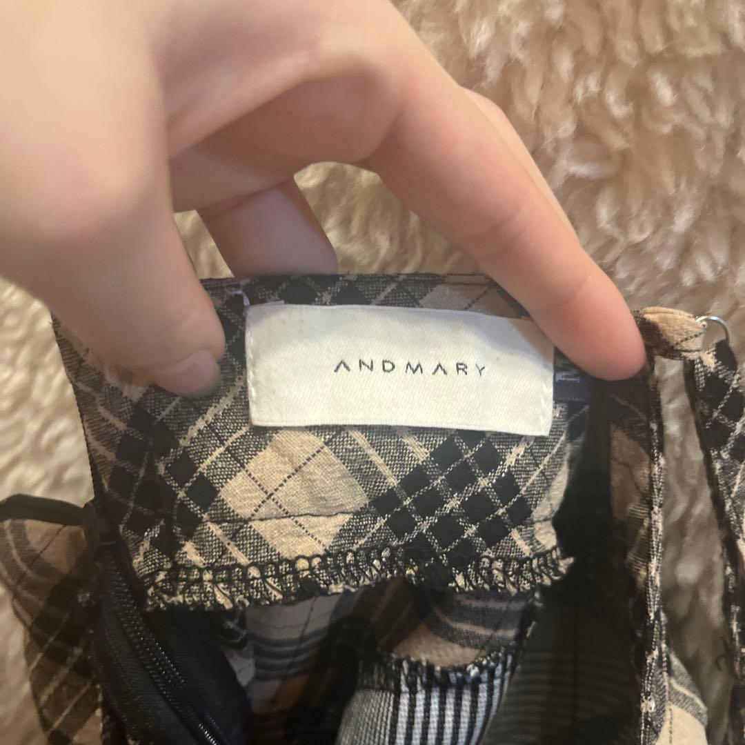 andmary Khy check set beige アンドマリー