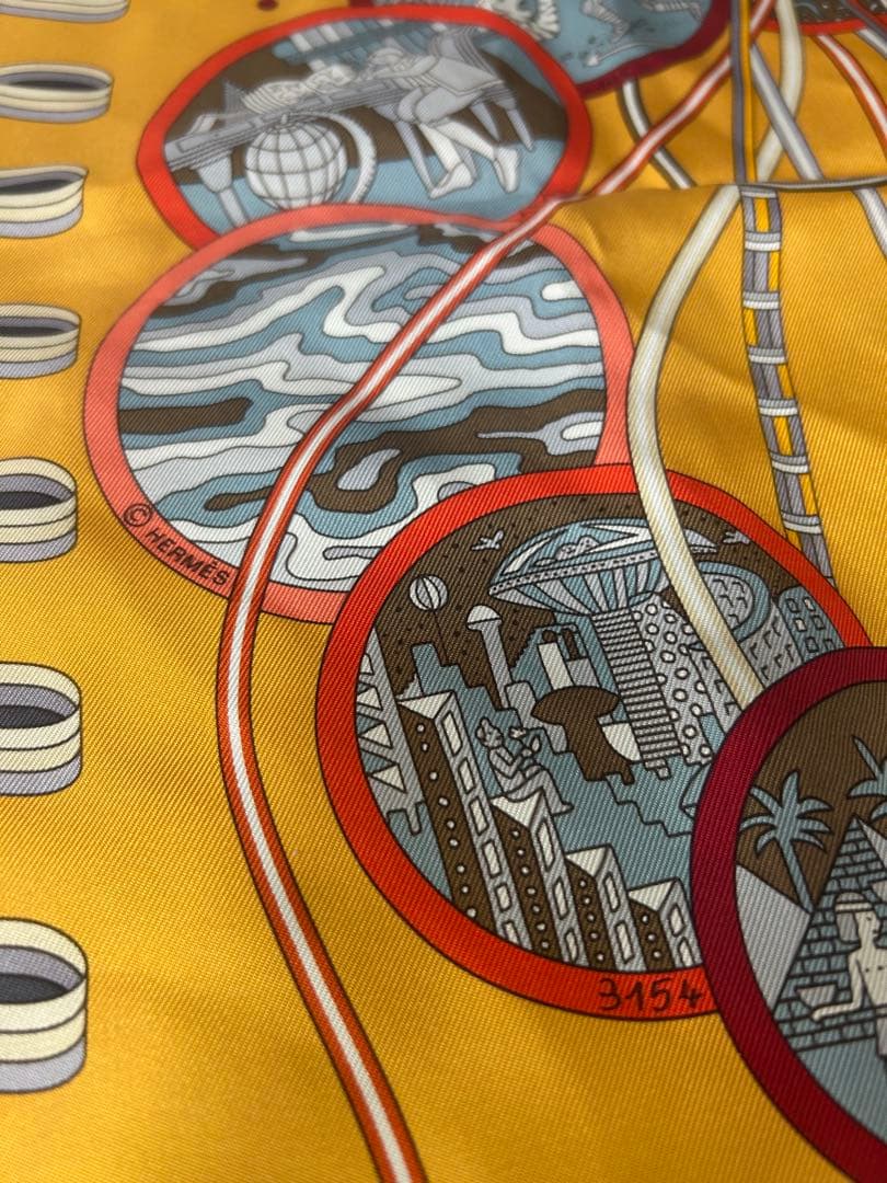 エルメス スカーフ 幾何学模様 シルクスカーフ 約90cm HERMES