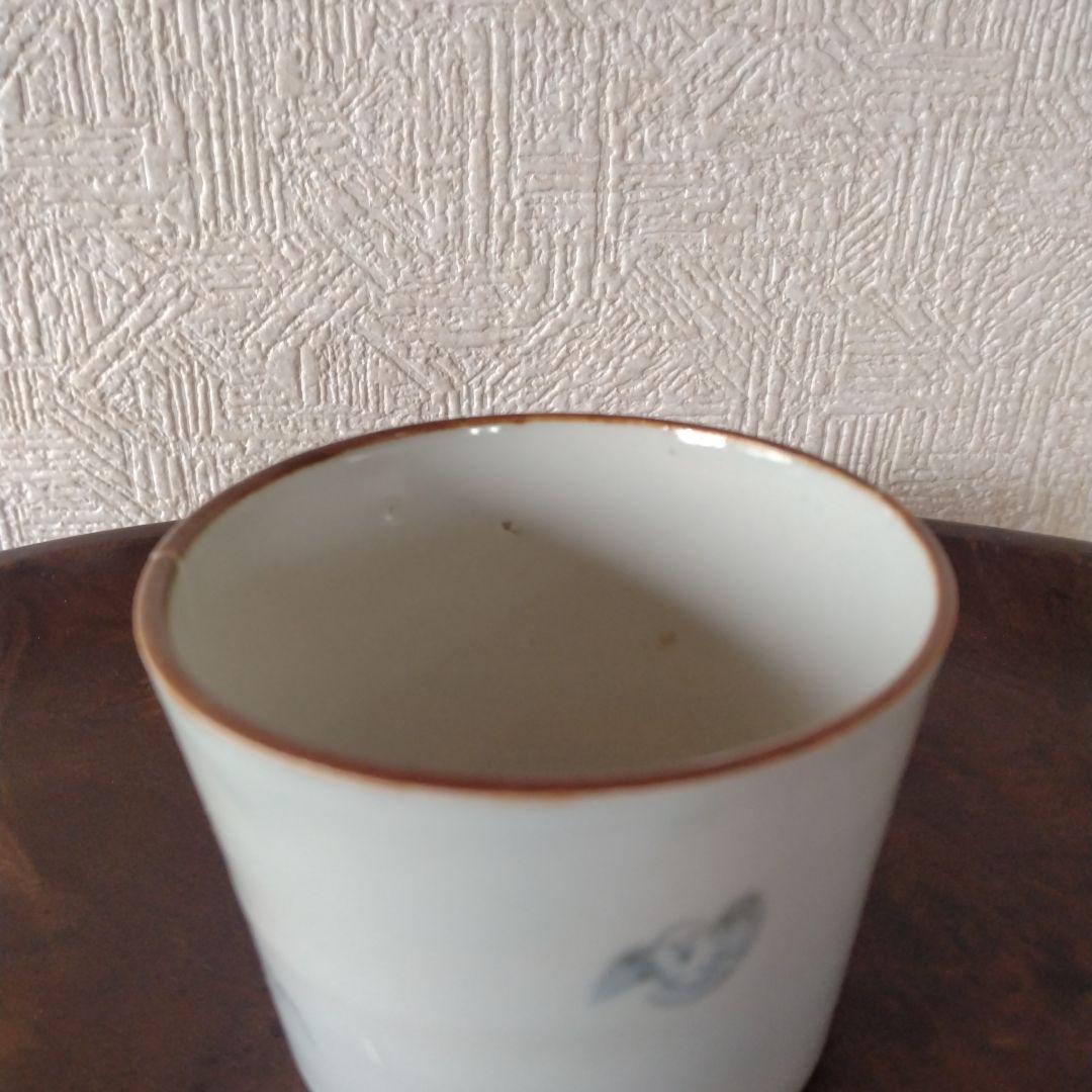 《新春セール！》古伊万里染付雀と稲束の図蕎麦猪口江戸時代