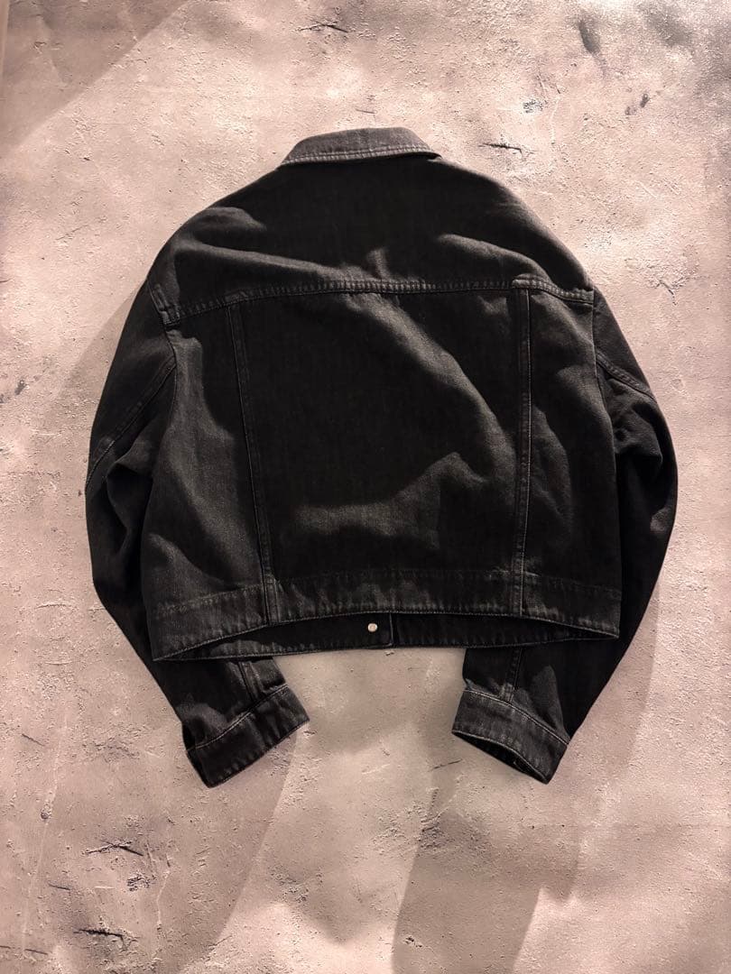 00s archive black denim jacket y2k 単丈 S