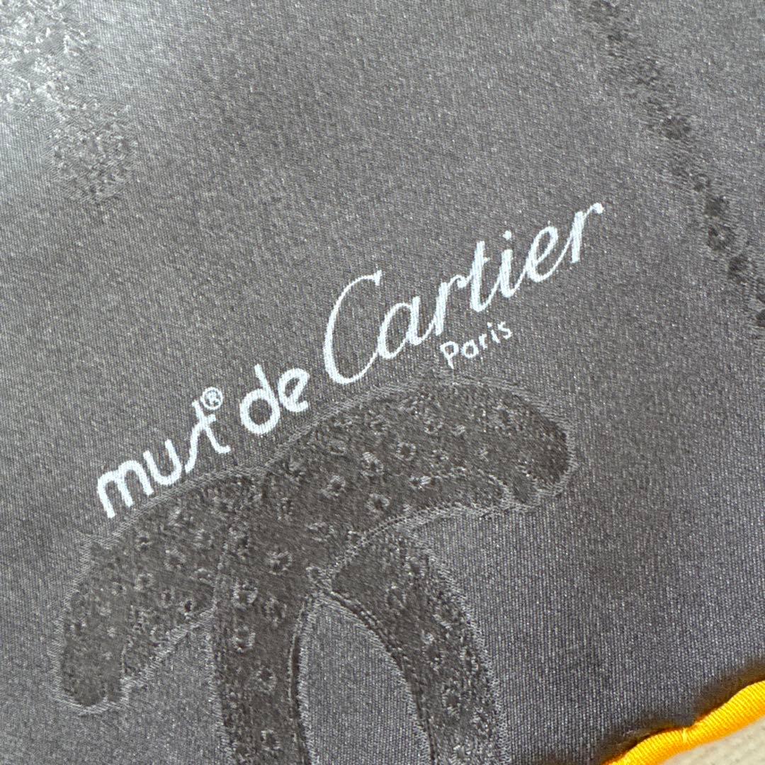 イタリア製　must de Cartier シルク　スカーフ　カルティエ　花柄