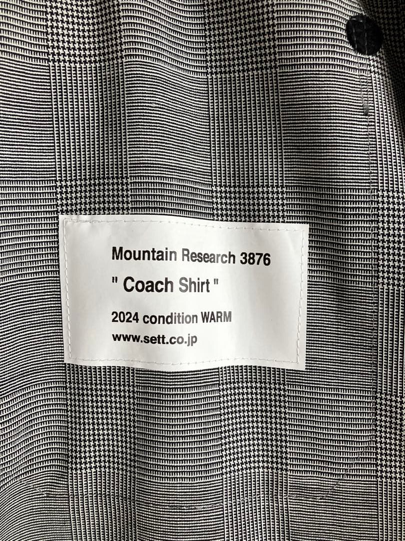 Mountain Researchグレー チェック柄 コーチシャツ