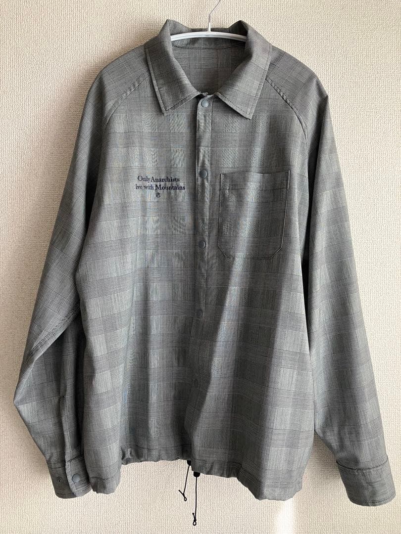 Mountain Researchグレー チェック柄 コーチシャツ