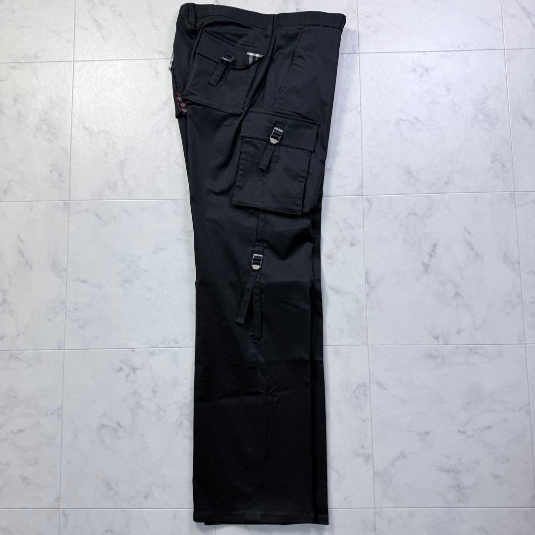 Burberry BLACK LABEL カーゴパンツ ブラック 多機能ポケット