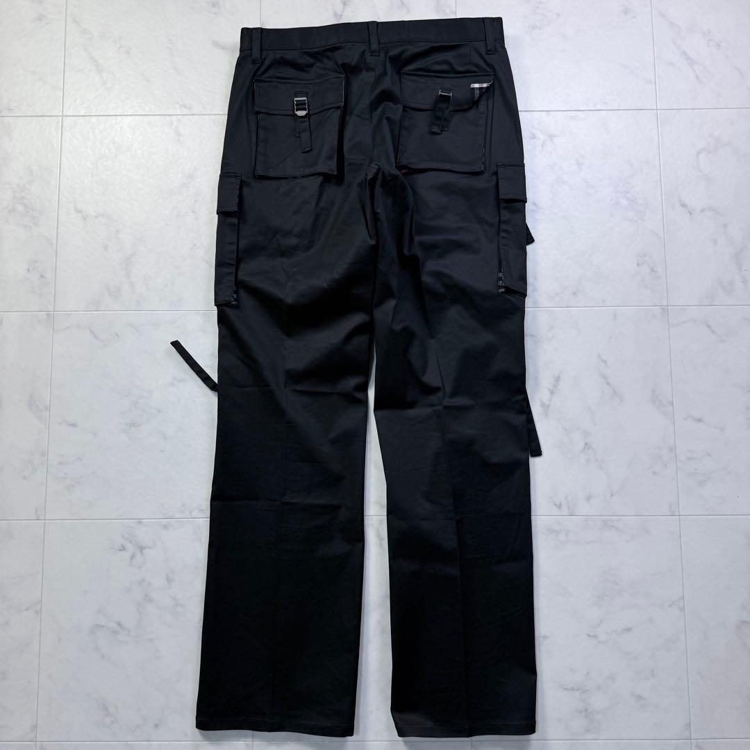Burberry BLACK LABEL カーゴパンツ ブラック 多機能ポケット