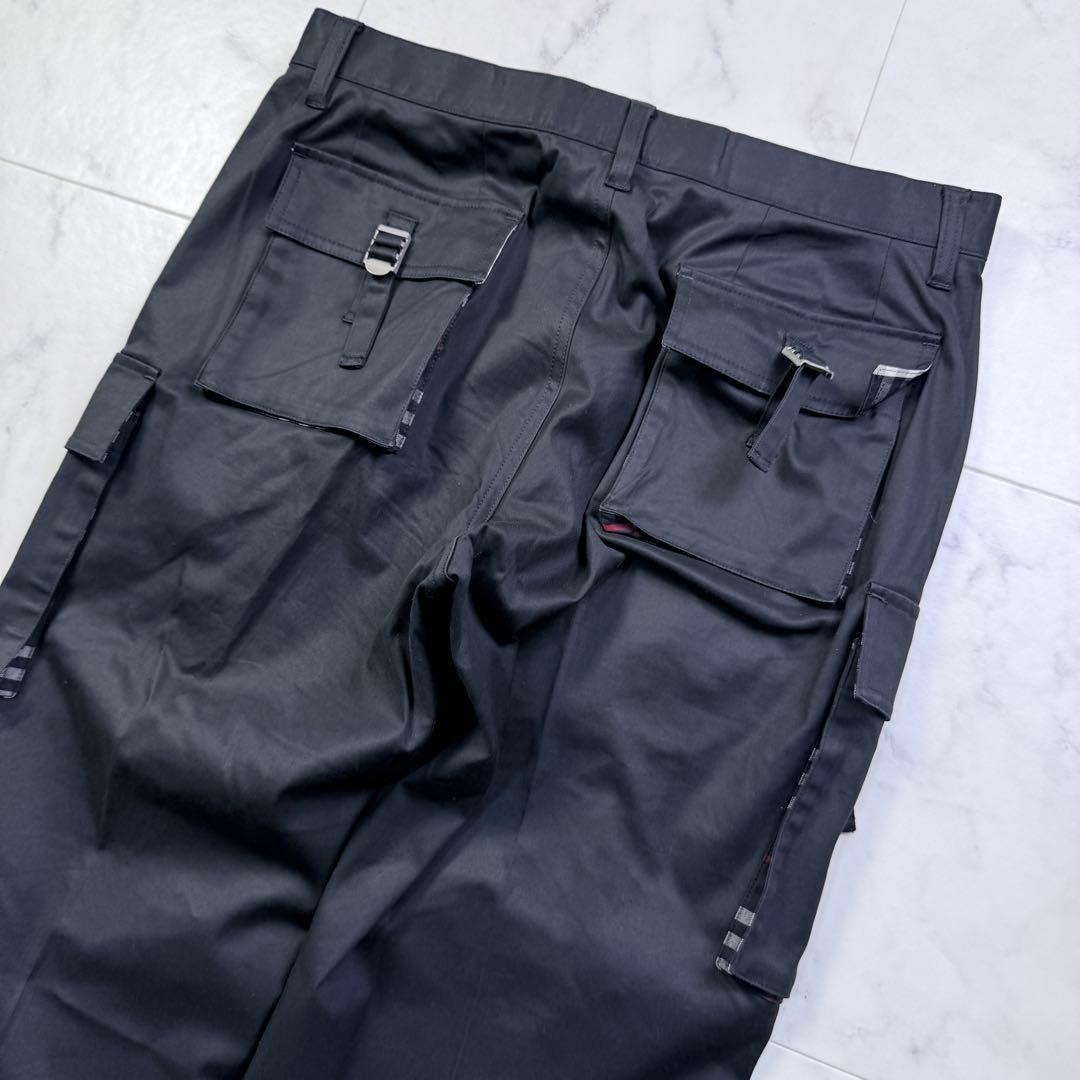 Burberry BLACK LABEL カーゴパンツ ブラック 多機能ポケット