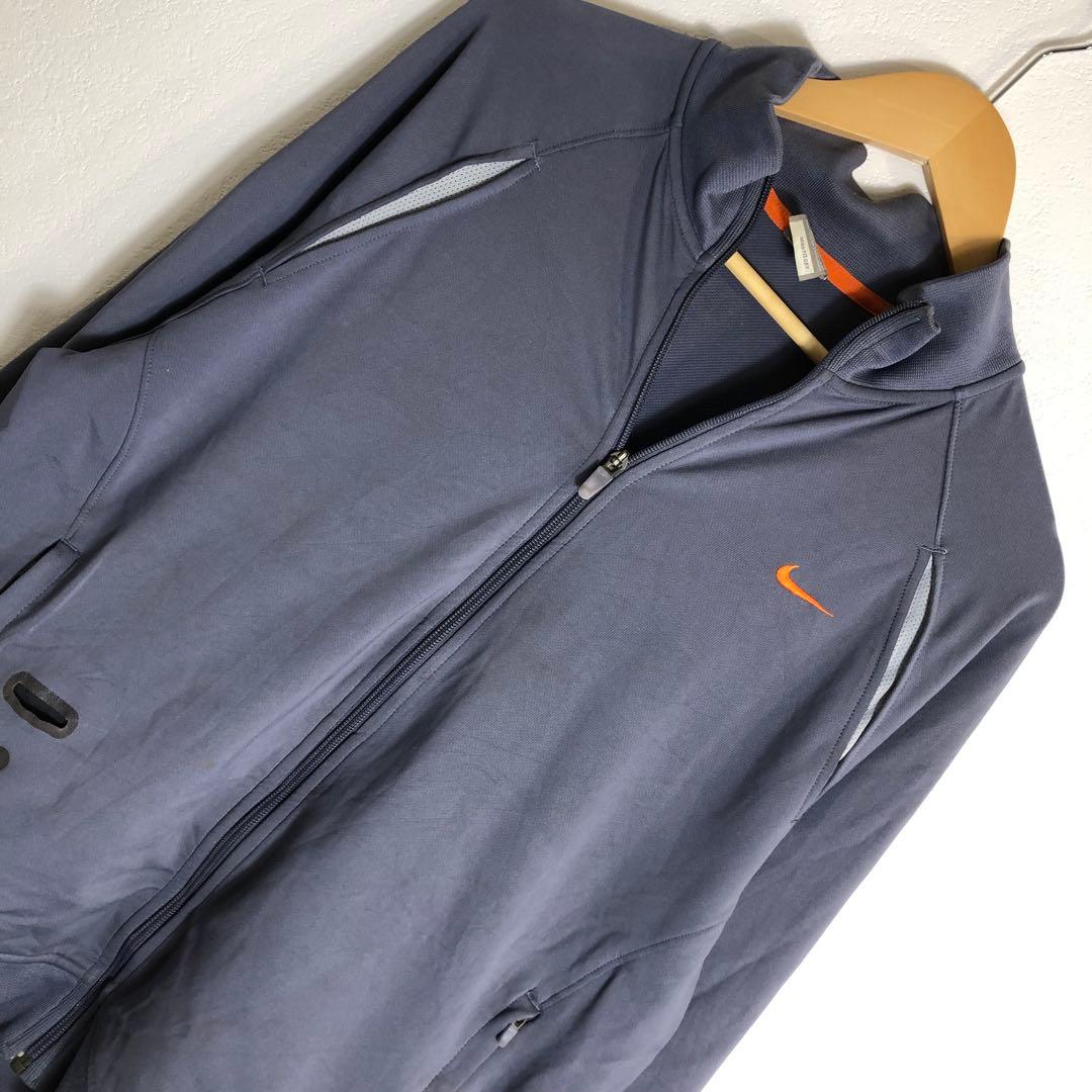 00s ヴィンテージ NIKE トラックジャケット グレー ワンポイントロゴ
