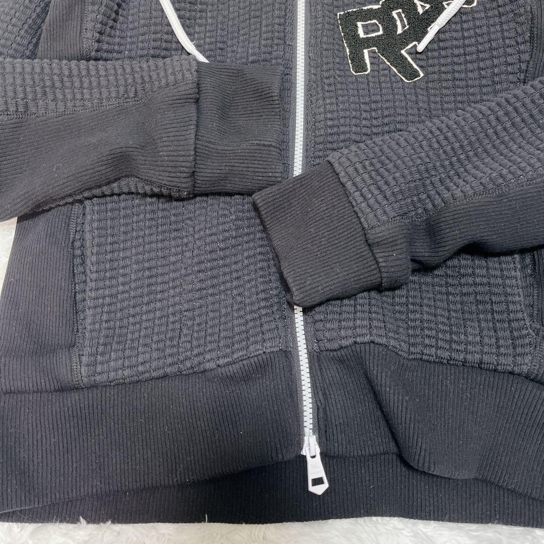 【美品】1PIU1UGUALE3 ワッフル 凹凸 セットアップ L ブラック