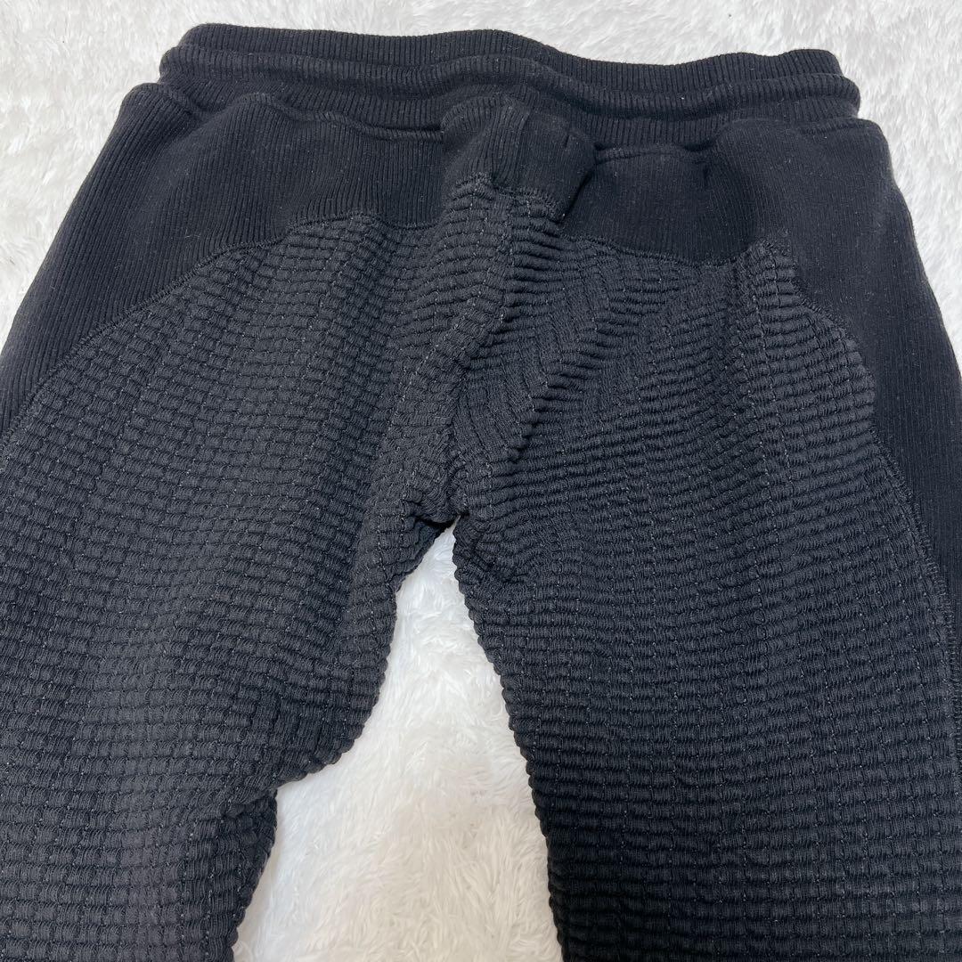 【美品】1PIU1UGUALE3 ワッフル 凹凸 セットアップ L ブラック