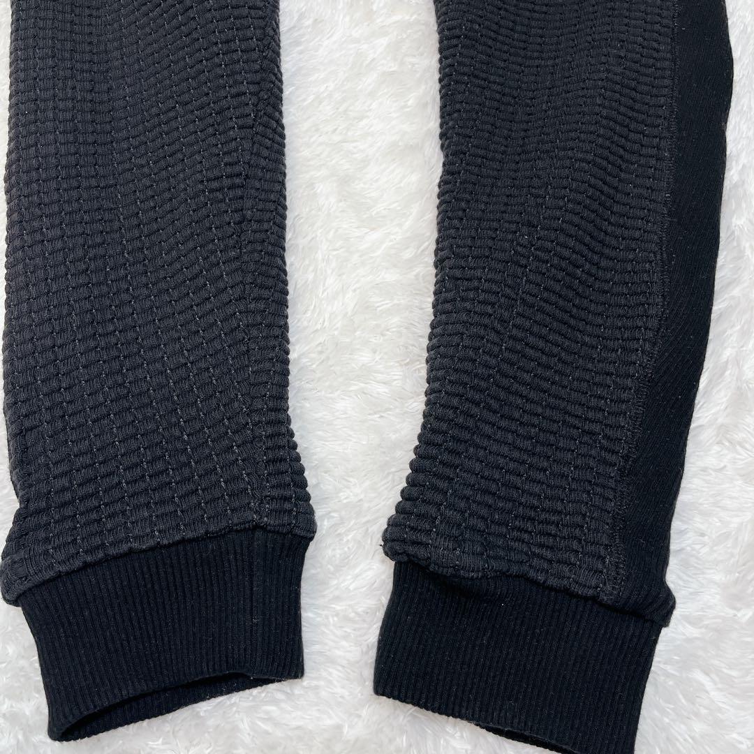 【美品】1PIU1UGUALE3 ワッフル 凹凸 セットアップ L ブラック