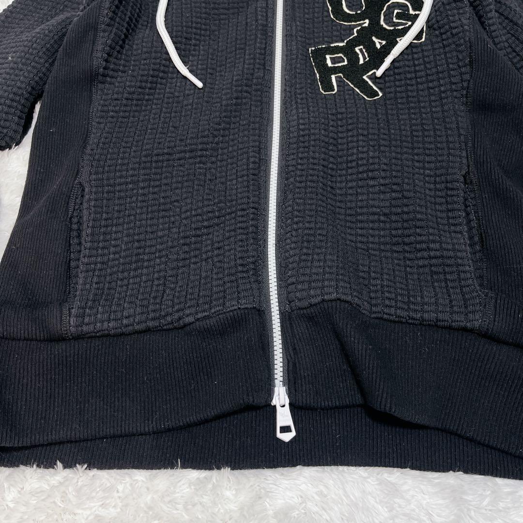【美品】1PIU1UGUALE3 ワッフル 凹凸 セットアップ L ブラック