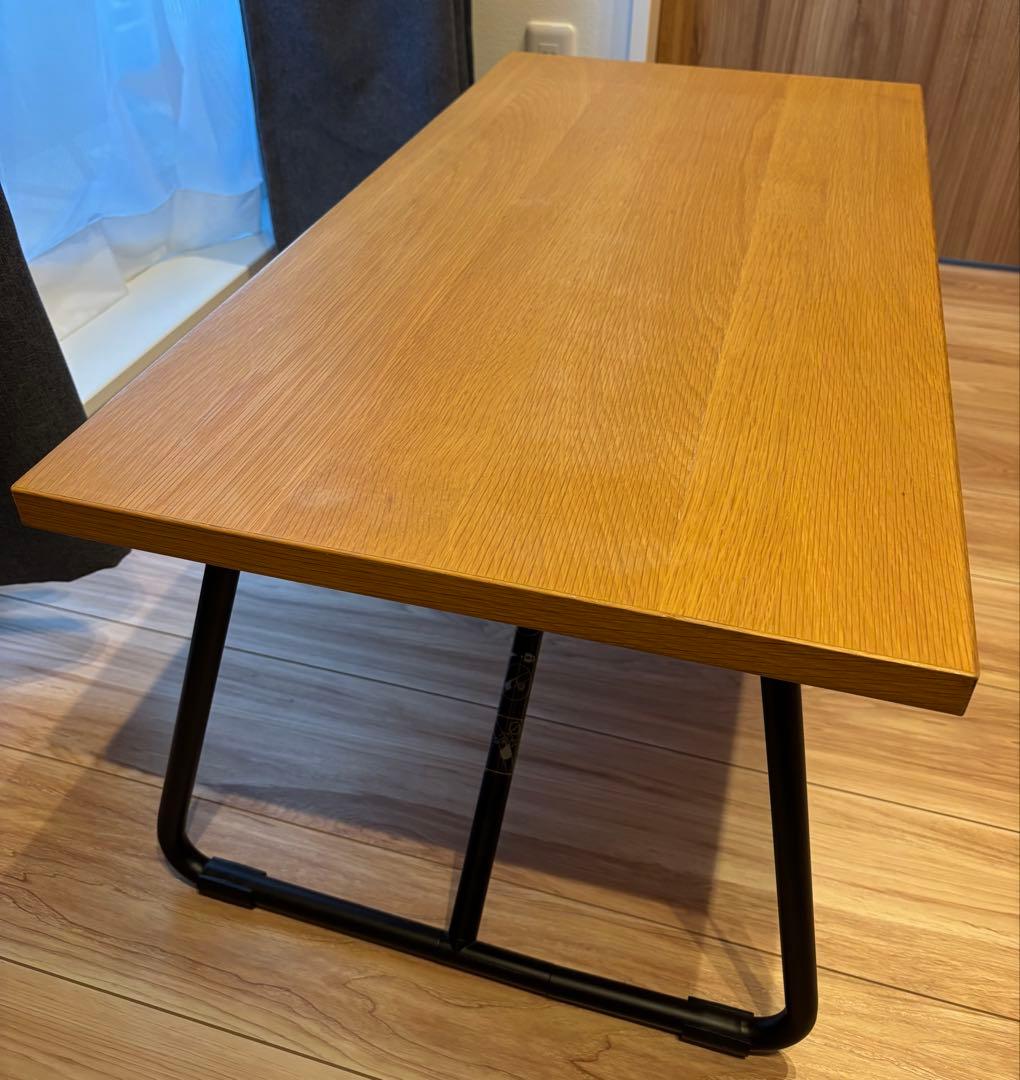 無印良品【廃盤】折りたたみローテーブル・幅９０ｃｍ・オーク材