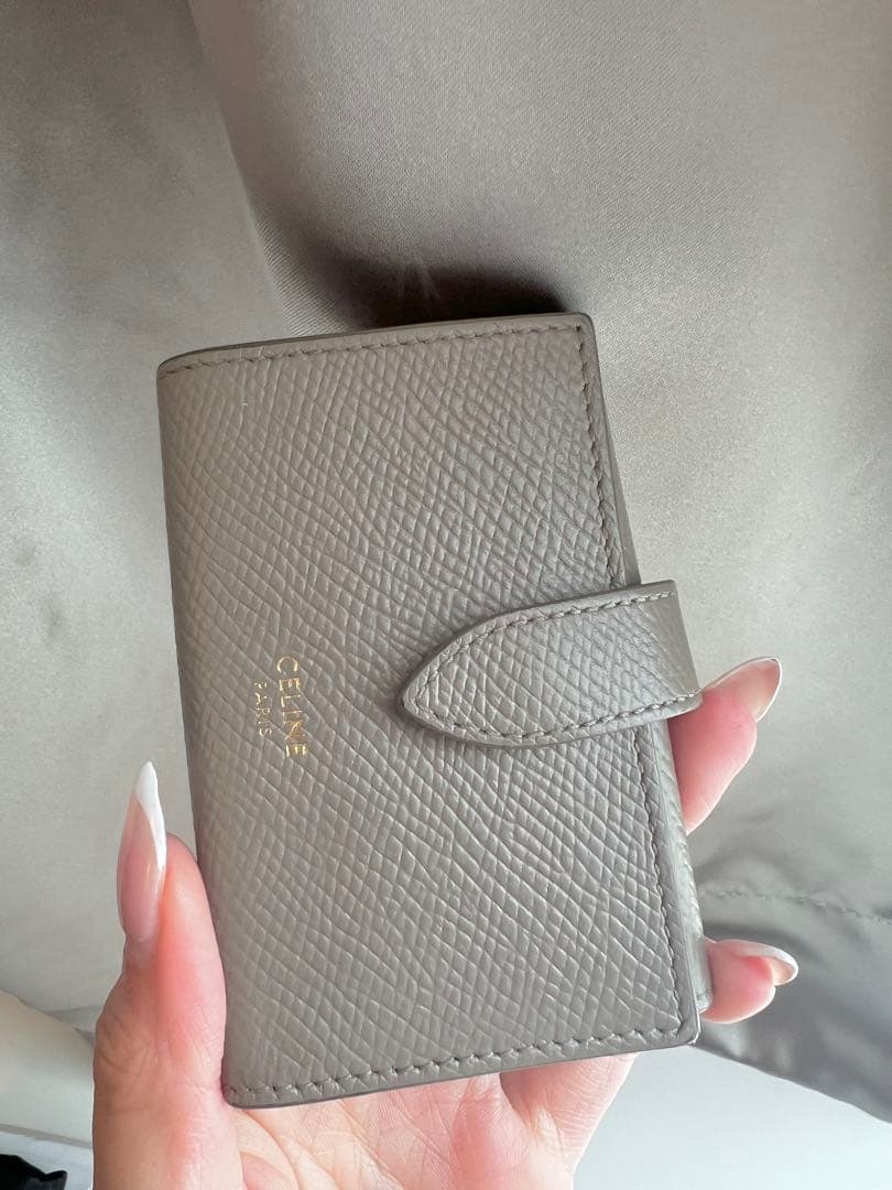 【CELINE】グレインドカーフスキン グレージュ 6連 キーケース ゴールド