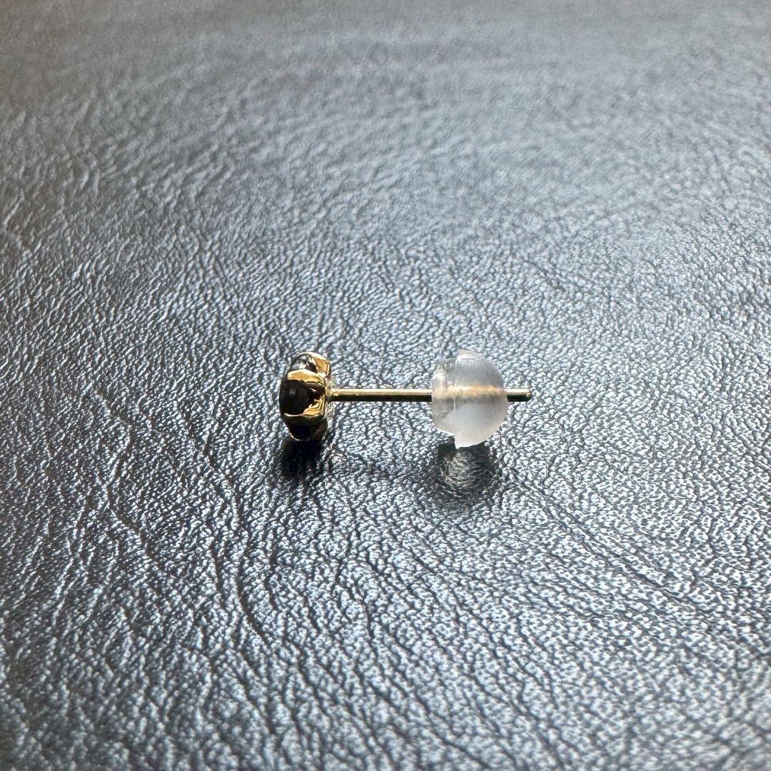 【gana】K18 ブラックダイヤモンドピアス 片耳用0.25ct 4mm