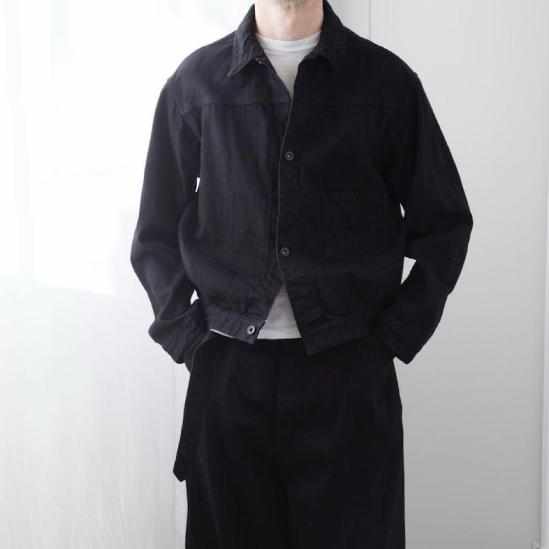 comoli 25ss ブラックデニムジャケット サイズ2 B01-01001