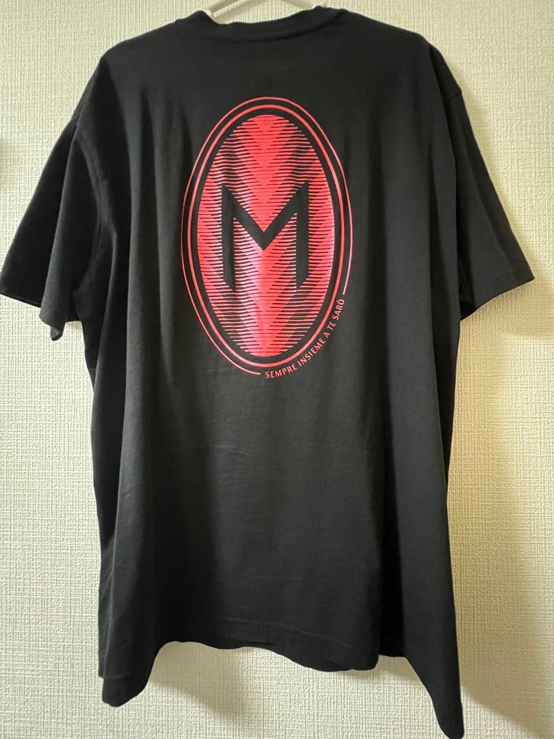 PUMA ブラック Vネックシャツ Mロゴ ( AC - MILAN )