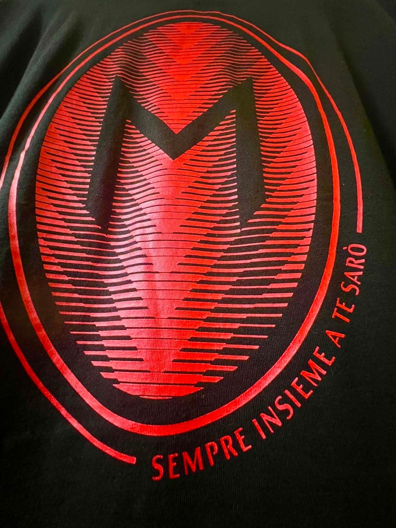 PUMA ブラック Vネックシャツ Mロゴ ( AC - MILAN )