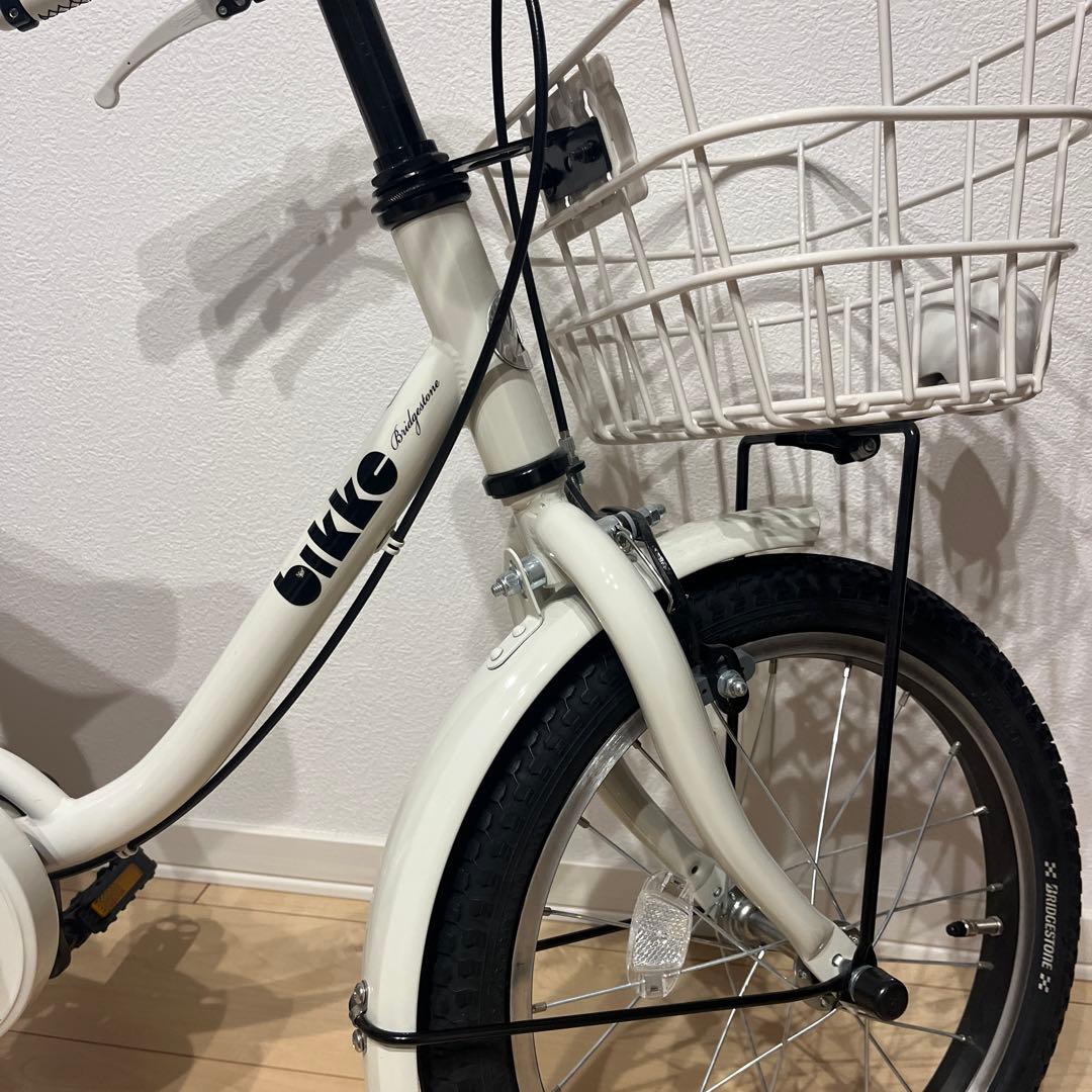 美品　引取り限定　子供用 16インチ　自転車 ホワイト bikke ブリヂストン