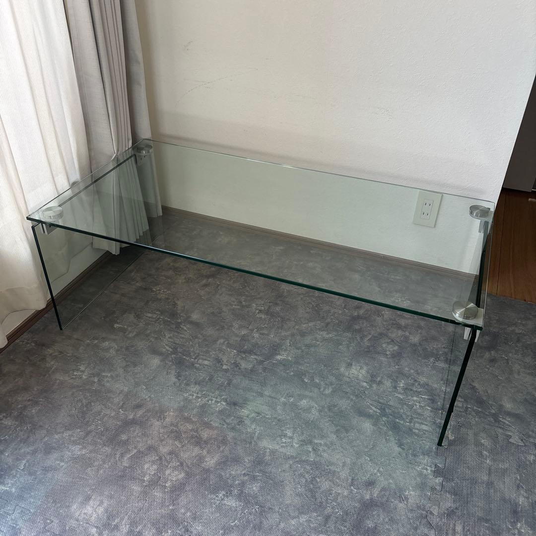 【Francfranc】ガラス製センターテーブル 横110cm