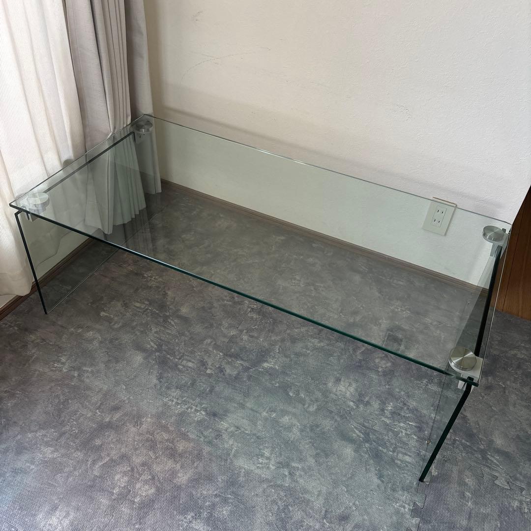 【Francfranc】ガラス製センターテーブル 横110cm