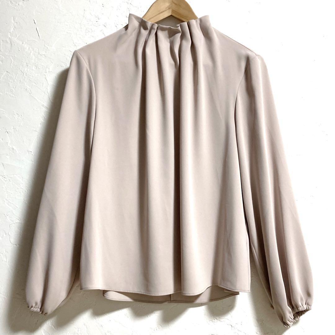 【極美品】FENNEL ギャザーネックブラウス グレージュ　M