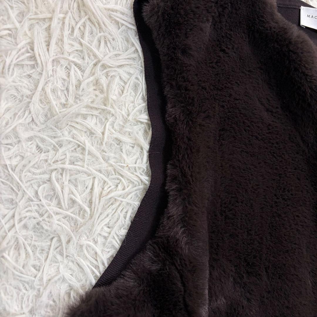 16997✨マッキントッシュ ファー ニットベスト ブラウン 38 M