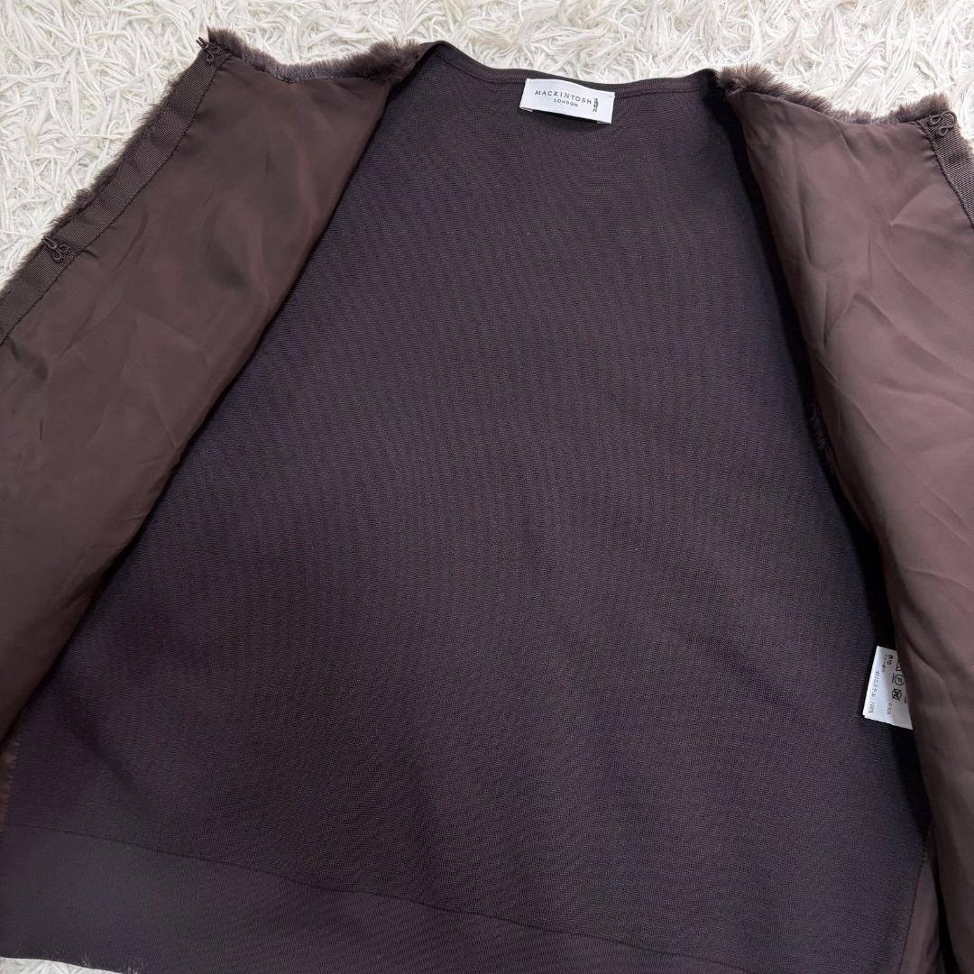 16997✨マッキントッシュ ファー ニットベスト ブラウン 38 M