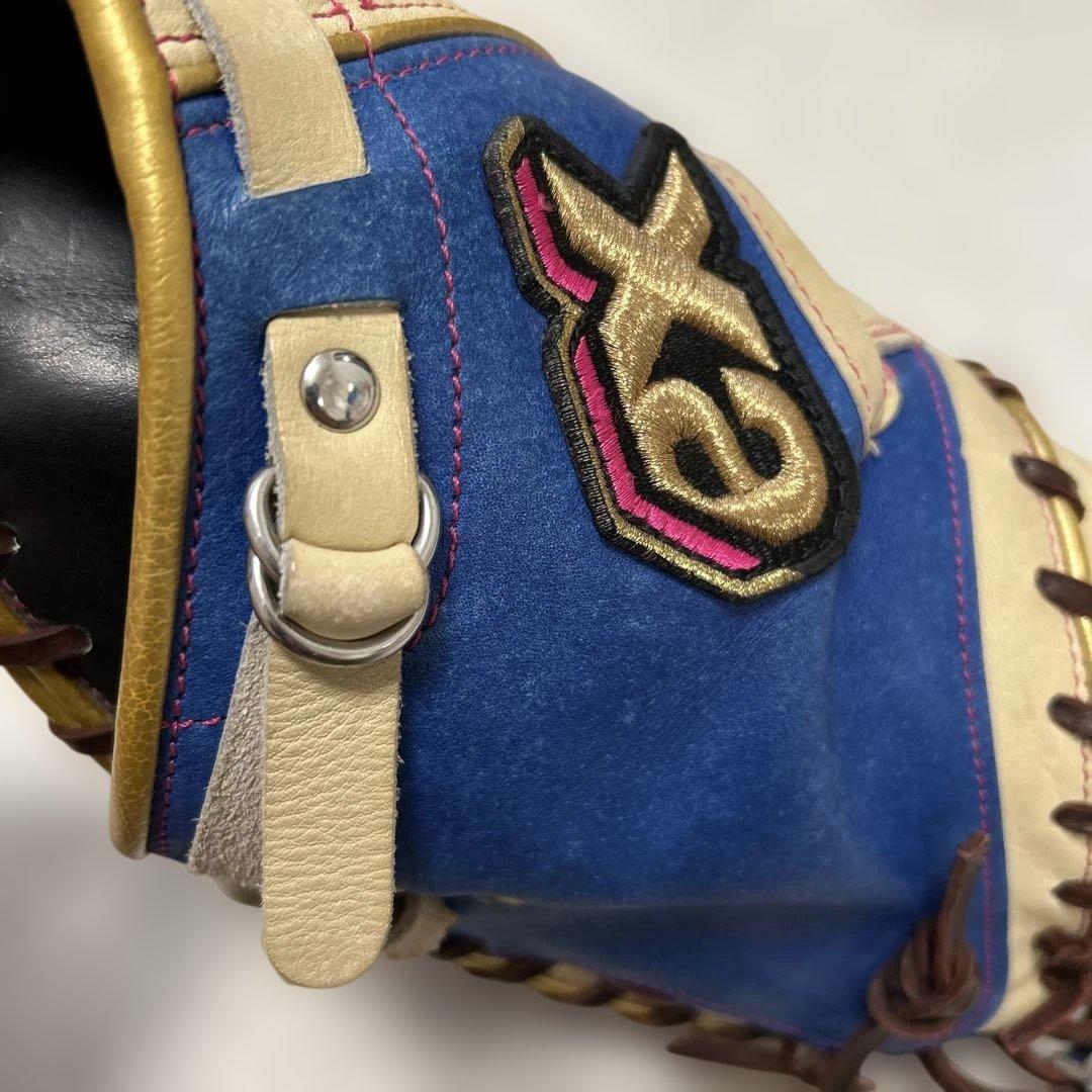【美品】ザナックス 軟式 キャッチャーミット ブルー✖︎クリームブラウン