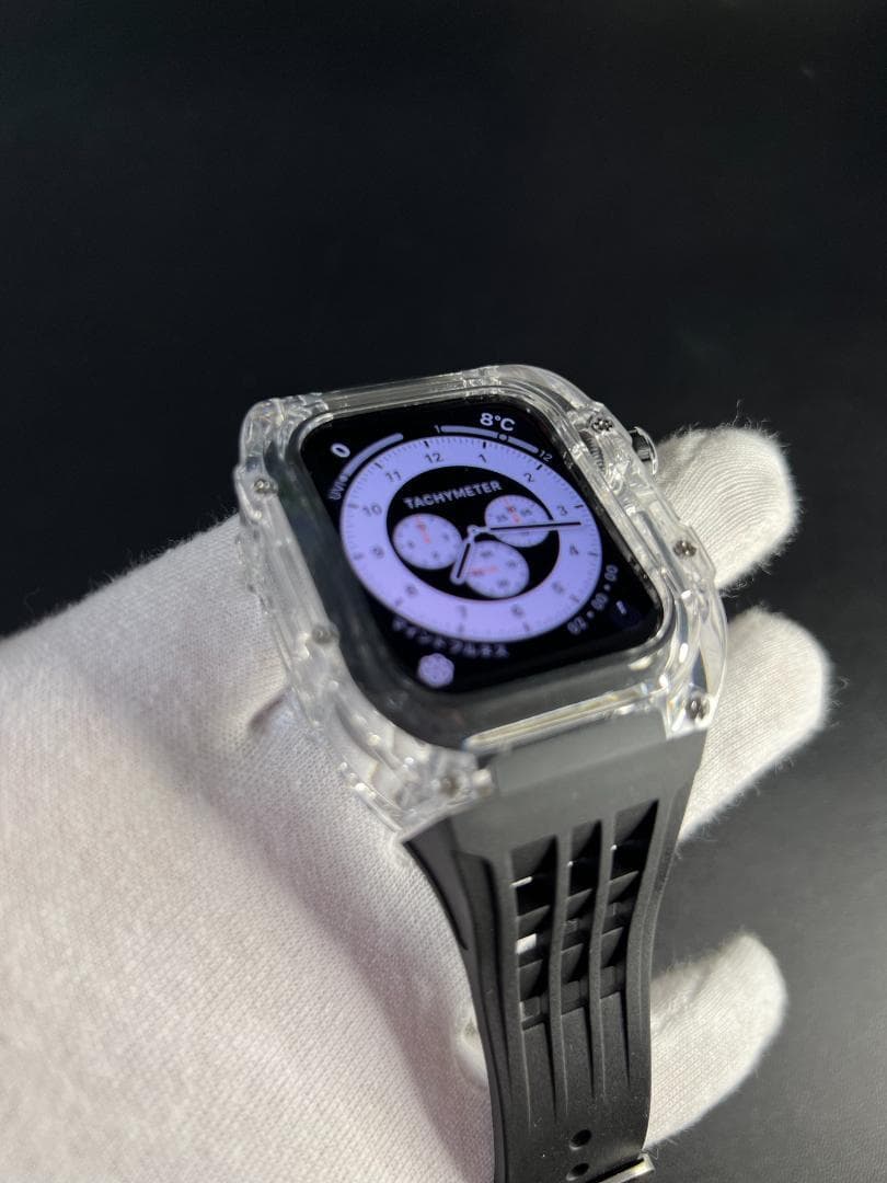アップルウォッチ カスタム　パーツ　ケース 44/45MM 高級。