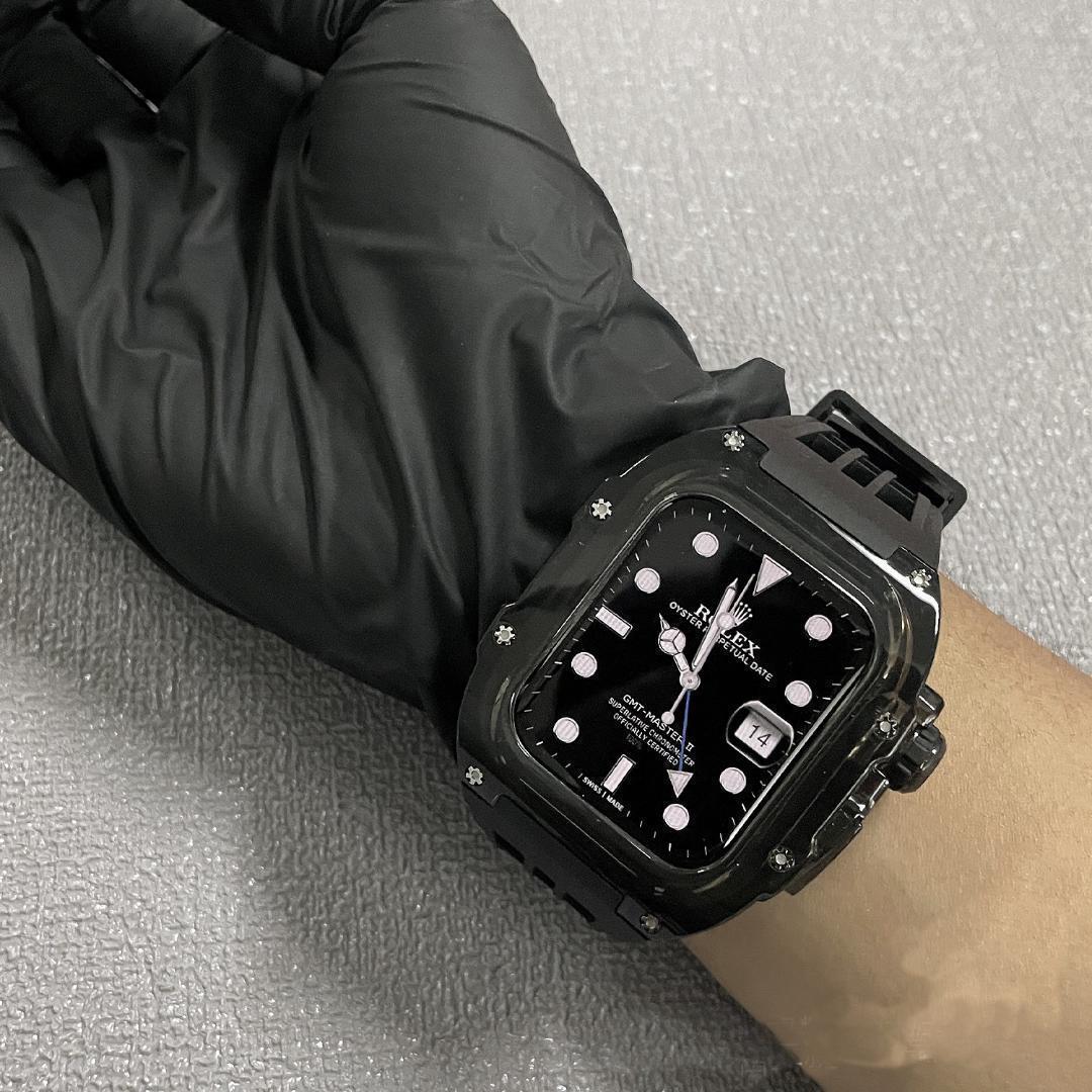 アップルウォッチ カスタム　パーツ　ケース 44/45MM 高級。