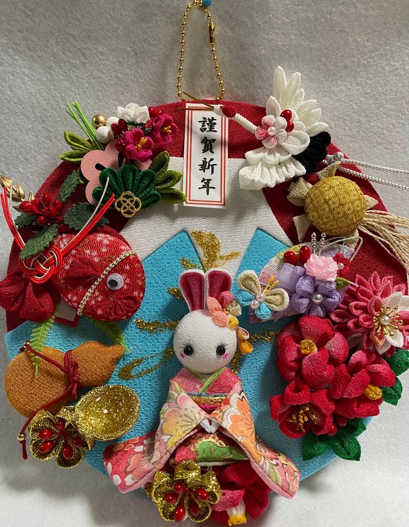 ちりめん細工　午年正月飾り　No.686