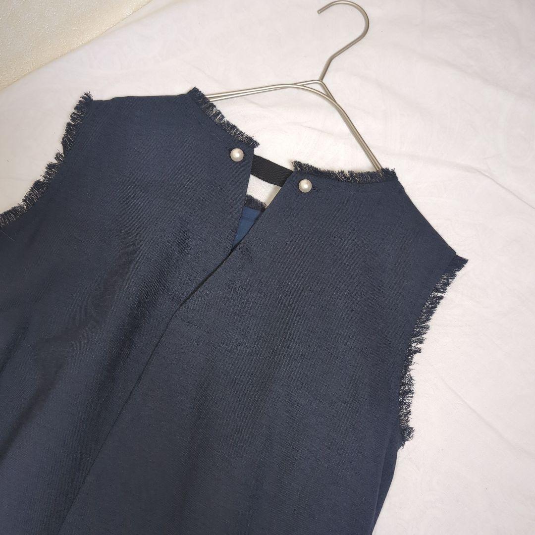 美品✨martinique マルティニーク ツイード ワンピース ネイビー 紺