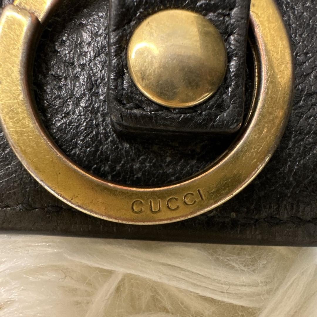 GUCCI　グッチ　マーモント　GG　6連キーケース　革　ブラック　 レザー