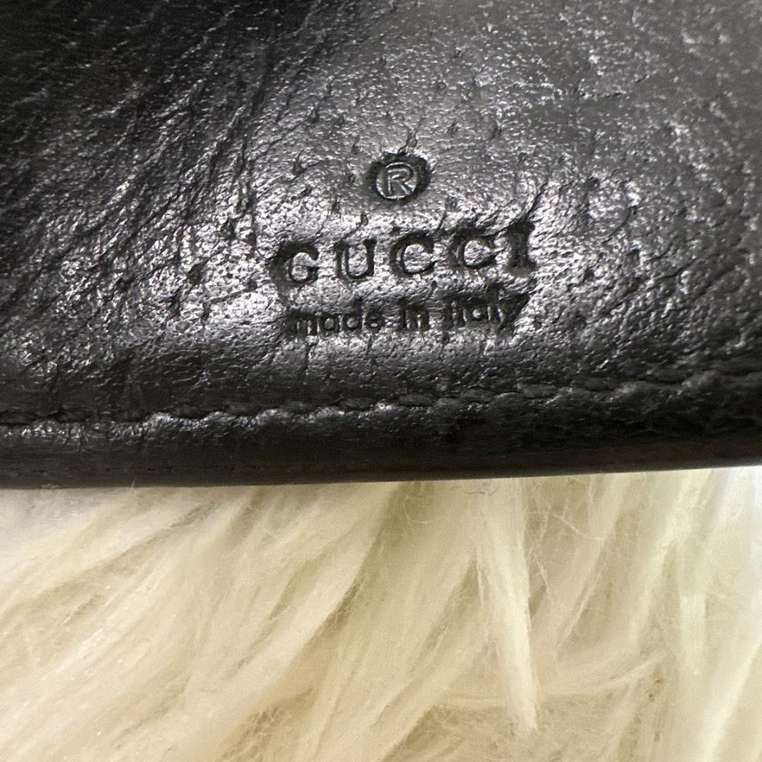 GUCCI　グッチ　マーモント　GG　6連キーケース　革　ブラック　 レザー
