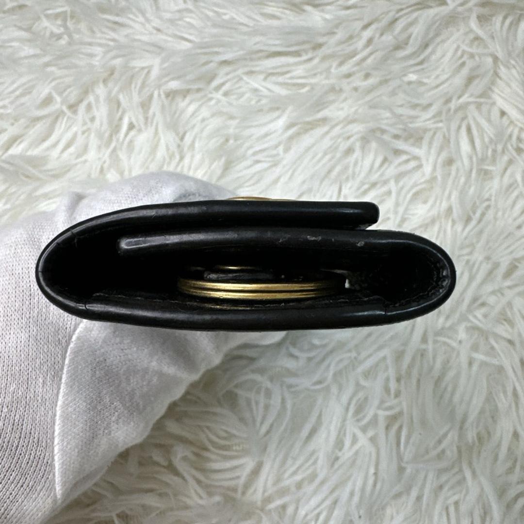 GUCCI　グッチ　マーモント　GG　6連キーケース　革　ブラック　 レザー