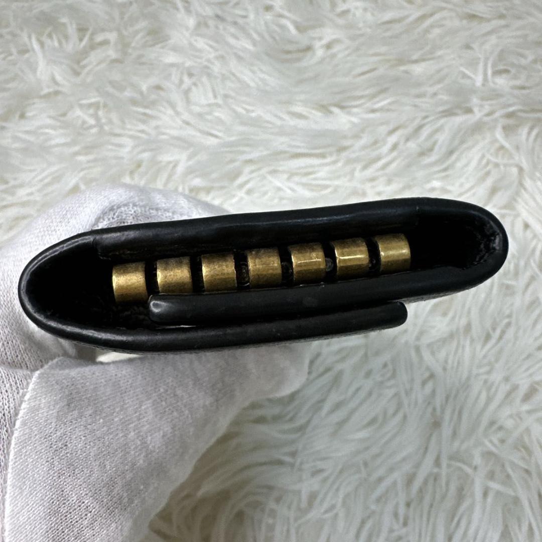 GUCCI　グッチ　マーモント　GG　6連キーケース　革　ブラック　 レザー