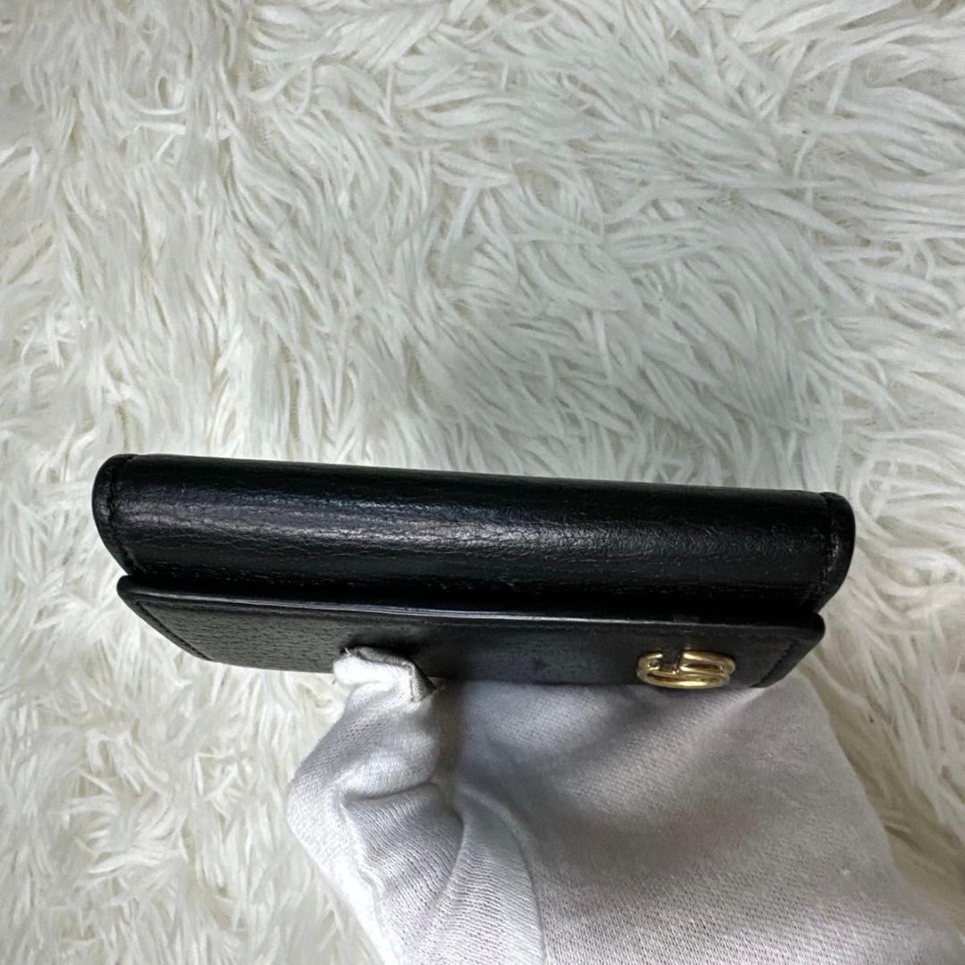 GUCCI　グッチ　マーモント　GG　6連キーケース　革　ブラック　 レザー