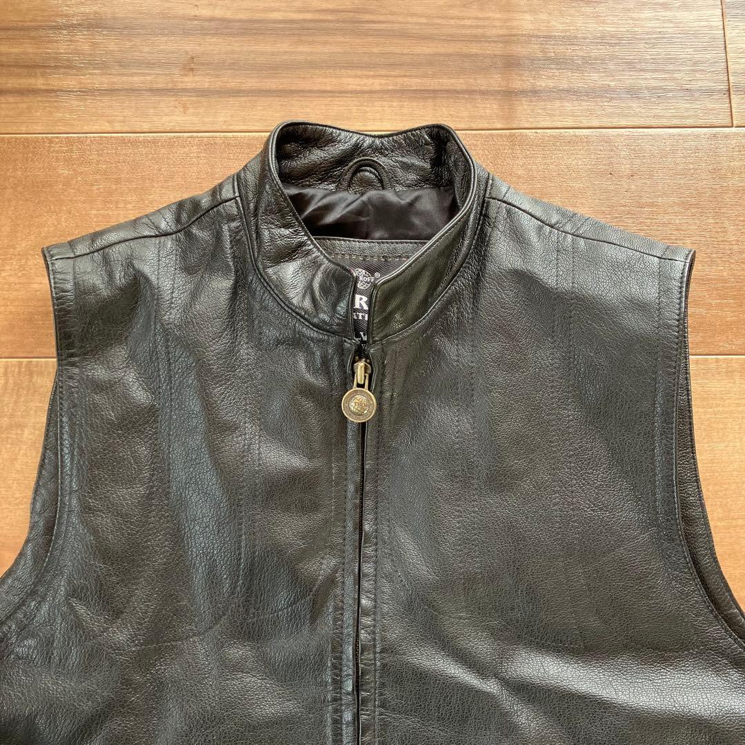 【良品】　PETROFF　LEATHER 本革　レザーベスト　L　ペトロフ