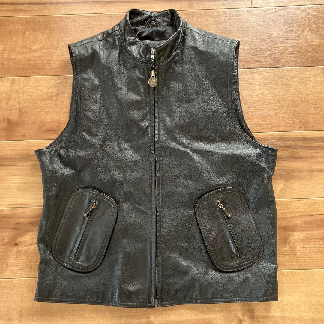 【良品】　PETROFF　LEATHER 本革　レザーベスト　L　ペトロフ