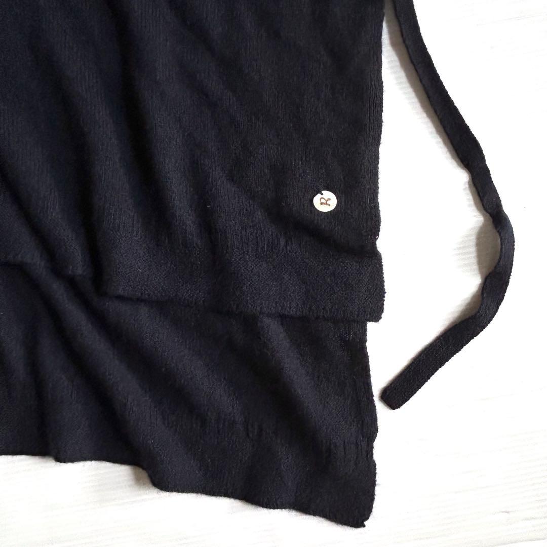 希少☆美品 45R カシミヤ100%ガンジーポンチョ ネイビー 定価3万